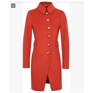 Marc by Marc Jacobs Corvette Red Wool Coat Sz 0 Tailored Long Jacket Ukraine